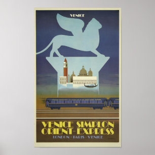 Póster Vintage Venice Simplon Orient Express Train Poster