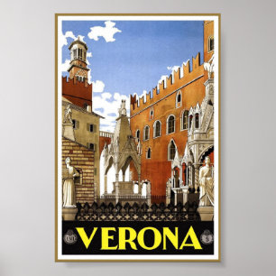 Póster Vintage Verona Italy Art Travel Classic Poster