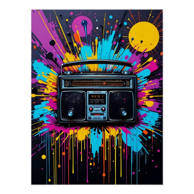 Póster Vintage Vibes: Retro Radio Graffiti (Anverso)