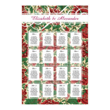 Vintage Victoriano Rojo y Verde Floral Chintz