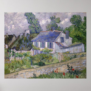 Póster Vintage Vincent van Gogh Houses in Auvers