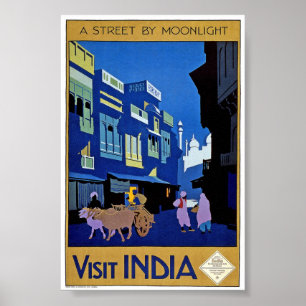 Póster Vintage Visit India Travel Classic Poster