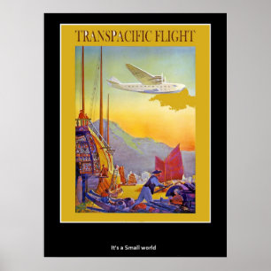 Póster Vintage Vuelos Transpacíficos