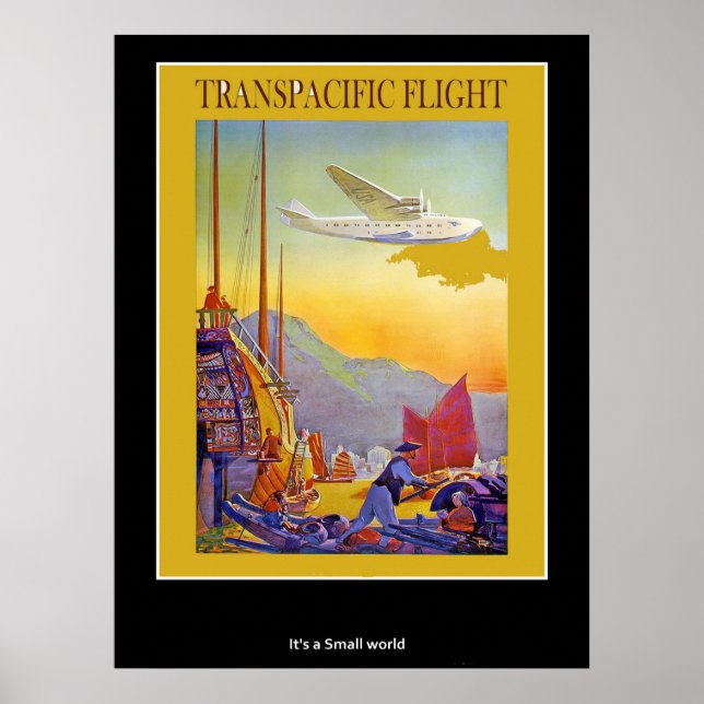 Póster Vintage Vuelos Transpacíficos (Frente)