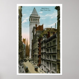 Póster Vintage Wall Street, New York City