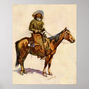 Póster Vintage Western, An Arizona Cowboy de Remington