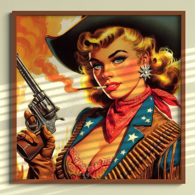 Póster Vintage Western Cowgirl Pin Up (Subido por el creador)