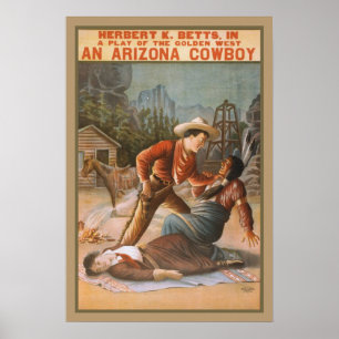 Póster Vintage Western Play