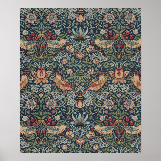 Póster Vintage William Morris Strawberry Thief (Frente)