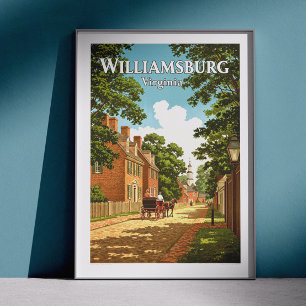 Póster Vintage Williamsburg Virginia