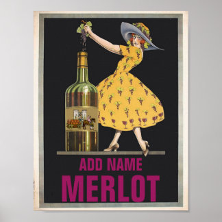 Póster Vintage Wine, editar texto