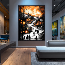 Póster Vintage Winlow - Lit Village