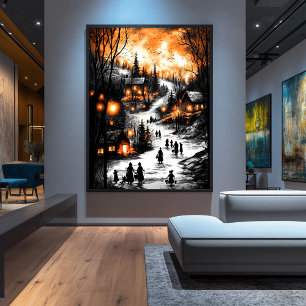 Póster Vintage Winlow - Lit Village