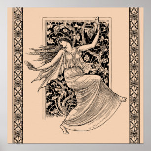 Póster Vintage Woman Dancing Poster