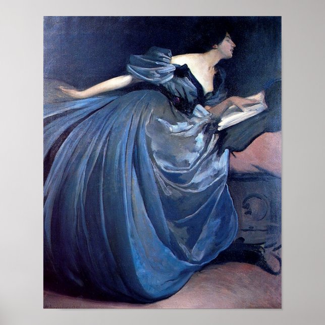 Póster Vintage Woman in Blue (Frente)