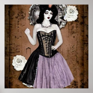 Póster Vintage Woman in Corset Vress
