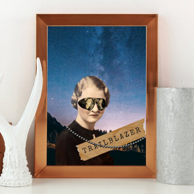 Póster Vintage Woman Trailblazer Night Sky Pop Art (Subido por el creador)