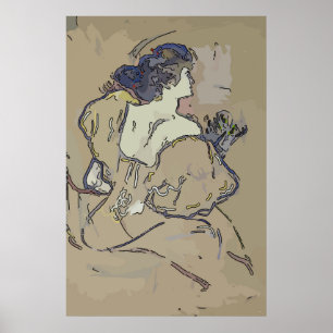 Póster Vintage Woman Vestir Table