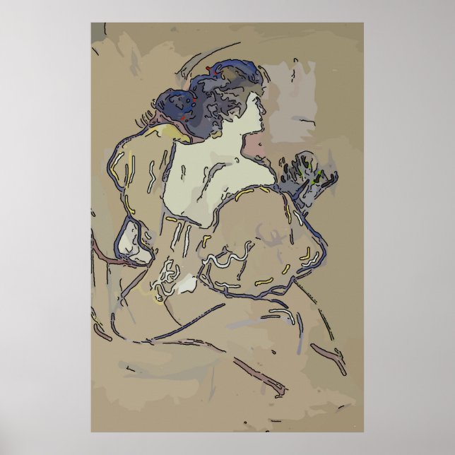 Póster Vintage Woman Vestir Table (Frente)