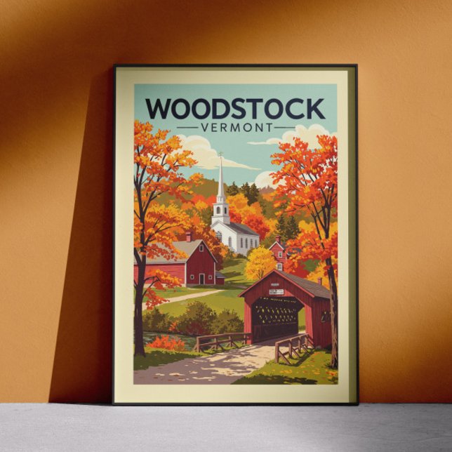 Póster Vintage Woodstock Vermont (Subido por el creador)