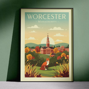 Póster Vintage Worcester Massachusetts