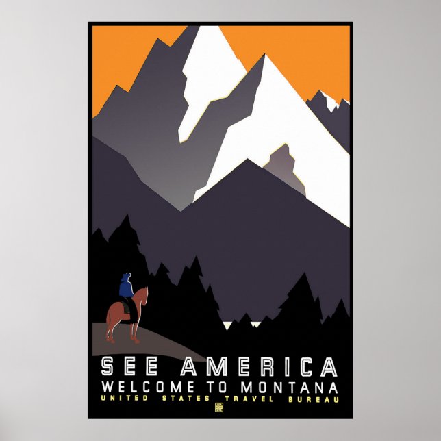 Póster "Vintage WPA Montana Poster" (Frente)