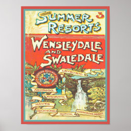 Póster Vintage Yorkshire Railroad Travel Guide Cover