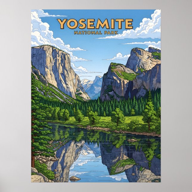 Póster Vintage Yosemite (Frente)