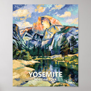 Póster Vintage Yosemite Half Dome Vibrante Van Gogh Perso