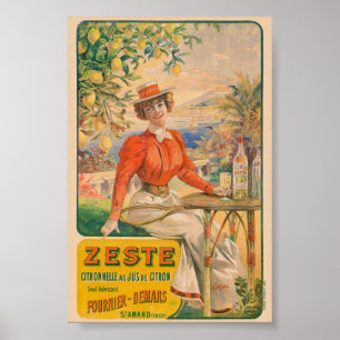 Póster Vintage Zeste Citronnelle 1904