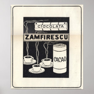 Póster Vintige y 1913 para el cocholato rumano