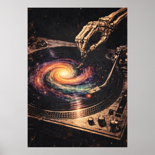 Póster Vinyl Reaper, Retro-Grungy Music Art, Abstract (Frente)