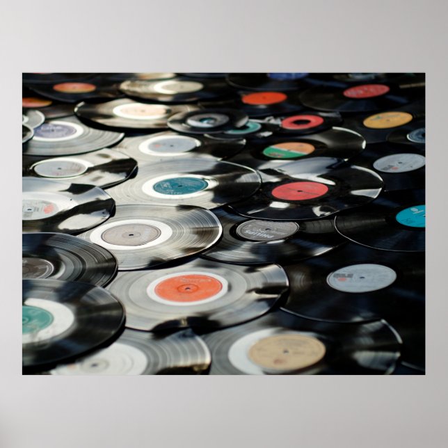 Póster Vinyl retro plástico negro antiguo (Frente)