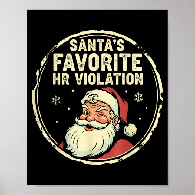 Póster Violación de Navidad de Recursos Humanos Retro Sar (Frente)
