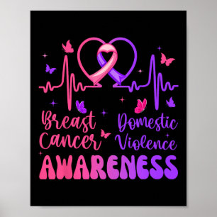 Póster Violencia doméstica Conciencia sobre el cáncer de