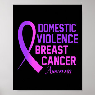 Póster Violencia Doméstica Y Concienciación Sobre El Cánc