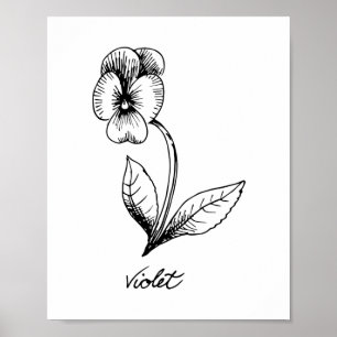 Póster Violet Febrero Cumpleaños