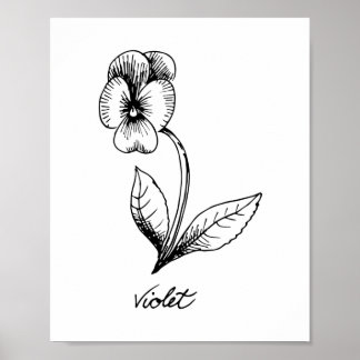 Póster Violet Febrero Cumpleaños