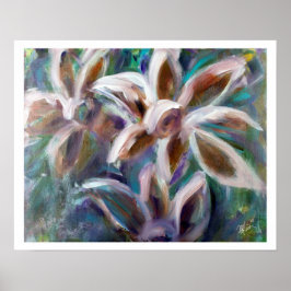 Póster Violet Floral Abstract Art Poster