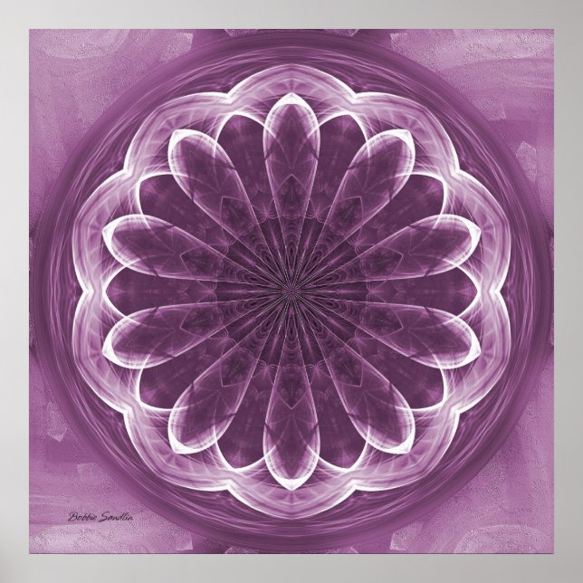 Póster Violet Petals Abstract Print (Frente)