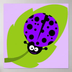 Póster Violet Purple Ladybug