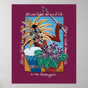 Póster Violeta africana en Serengetti