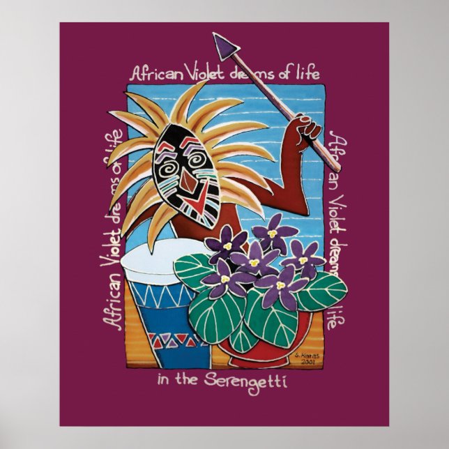 Póster Violeta africana en Serengetti (Frente)