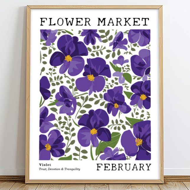 Póster Violeta Morada Floral Febrero Mercado de Flores Na (Subido por el creador)