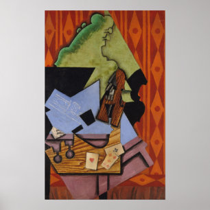 Póster Violin and Playing Cards on a Table