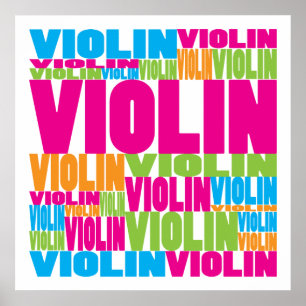 Póster Violín colorido