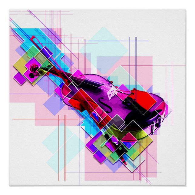 Póster Violín colorido (Anverso)