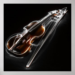 Póster Violín de música asombroso