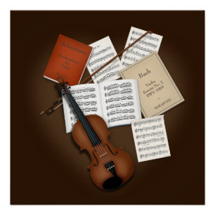 Póster Violin en un Personalizable de historias musicales
