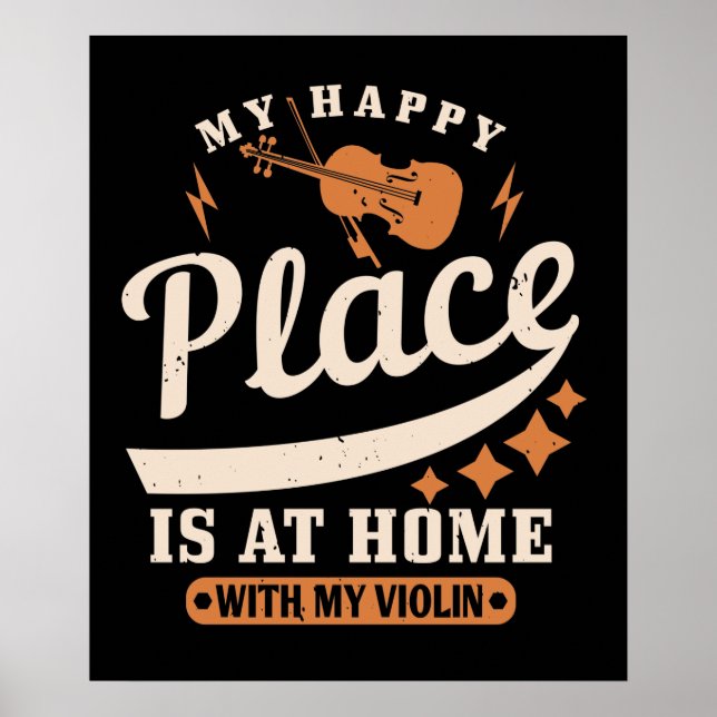 Póster Violin - Mi lugar feliz es en casa (Frente)